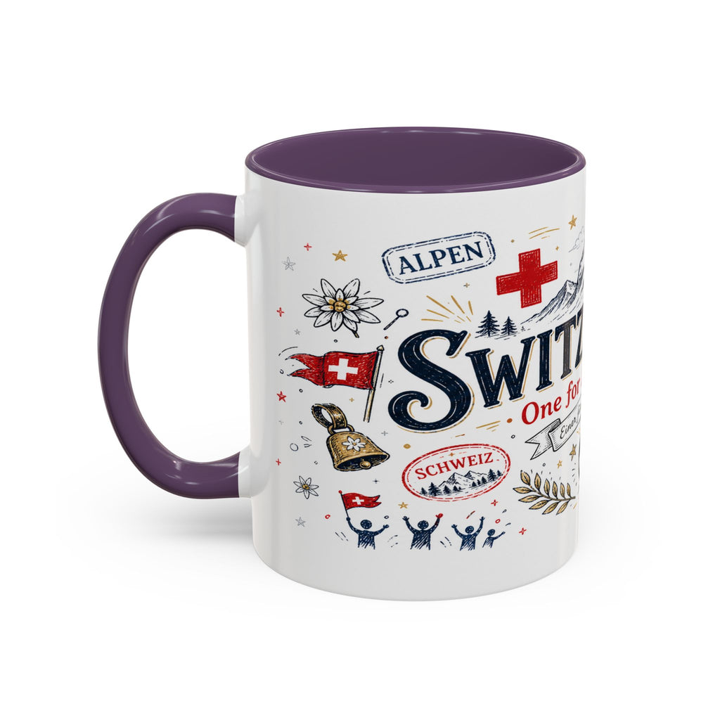 Switzerland Coffee Mug | World Cup Soccer Fan Gift | Accent Color Ceramic 11oz 15oz