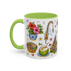 Ubud Illustrated Travel Mug | City Souvenir Accent Coffee Mug | 11oz 15oz Ceramic Cup