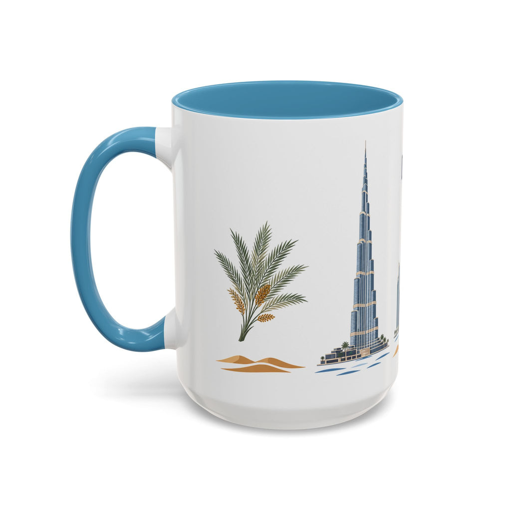 Dubai Coffee Mug | United Arab Emirates Travel Souvenir | Porcelain Decal City Gift | 11oz 15oz Accent Mug