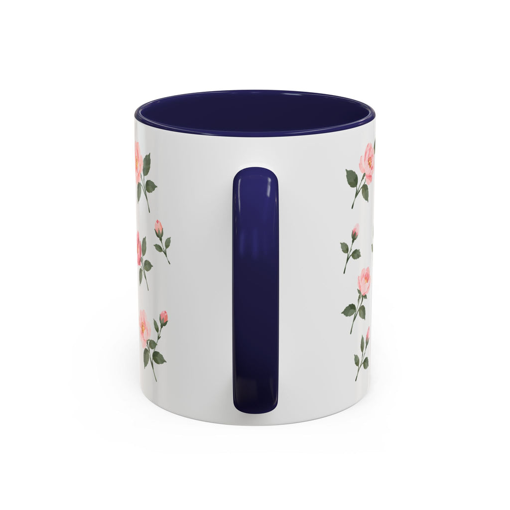New York Rose Mug, State Flower Floral Coffee Cup, 11oz Botanical Gift