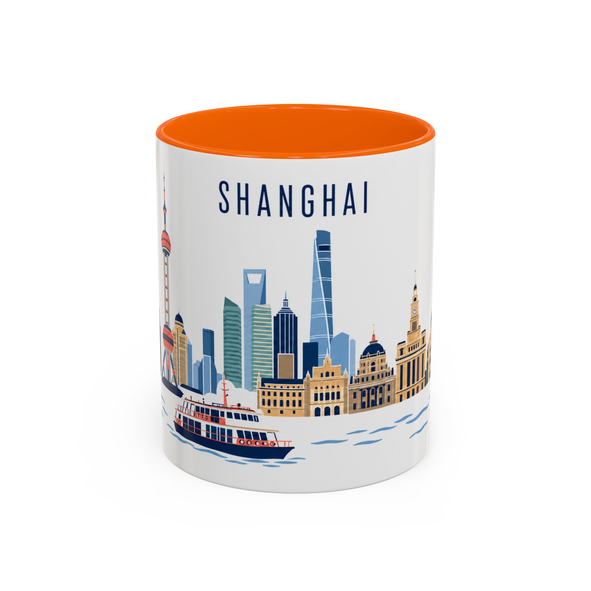Shanghai Coffee Mug | China Travel Souvenir | Porcelain Decal City Gift | 11oz 15oz Accent Mug