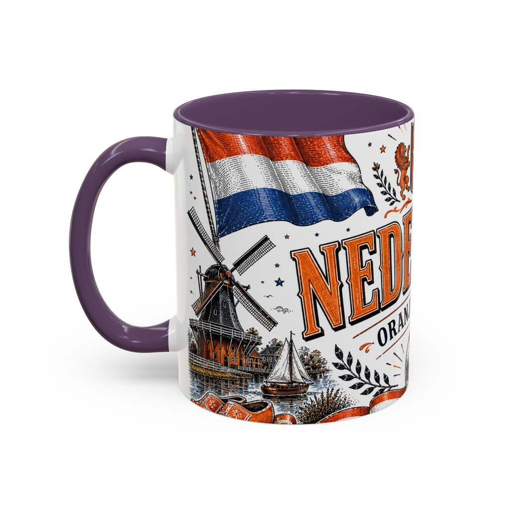 Netherlands Soccer Coffee Mug | World Cup Fan Gift | Accent Color Ceramic 11oz 15oz Match Day Cup