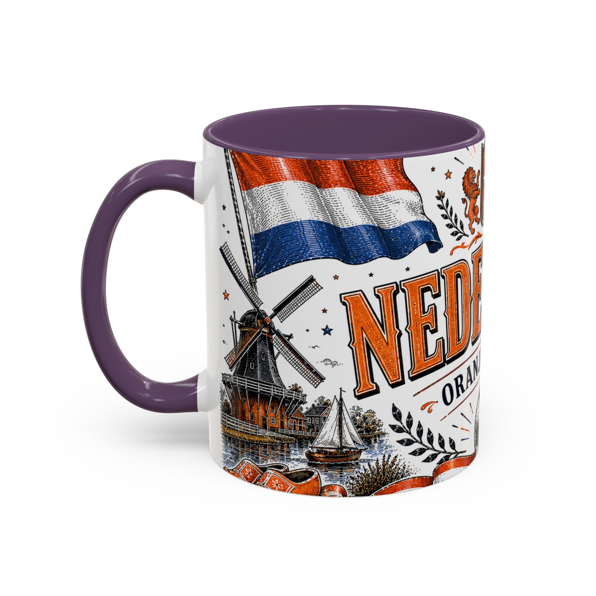 Netherlands Soccer Coffee Mug | World Cup Fan Gift | Accent Color Ceramic 11oz 15oz Match Day Cup