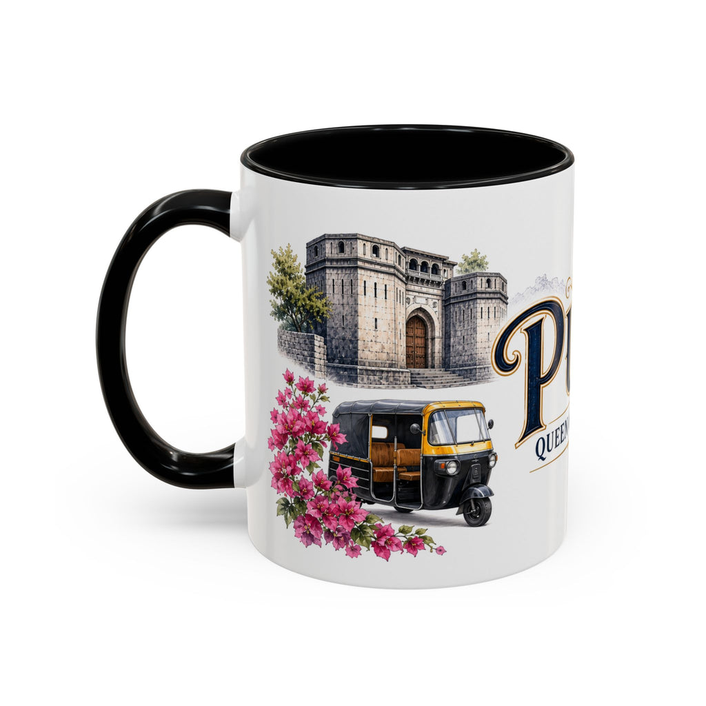 Pune Coffee Mug | India Travel Souvenir | Vintage Illustrated City Gift | 11 oz 15 oz Accent Mug