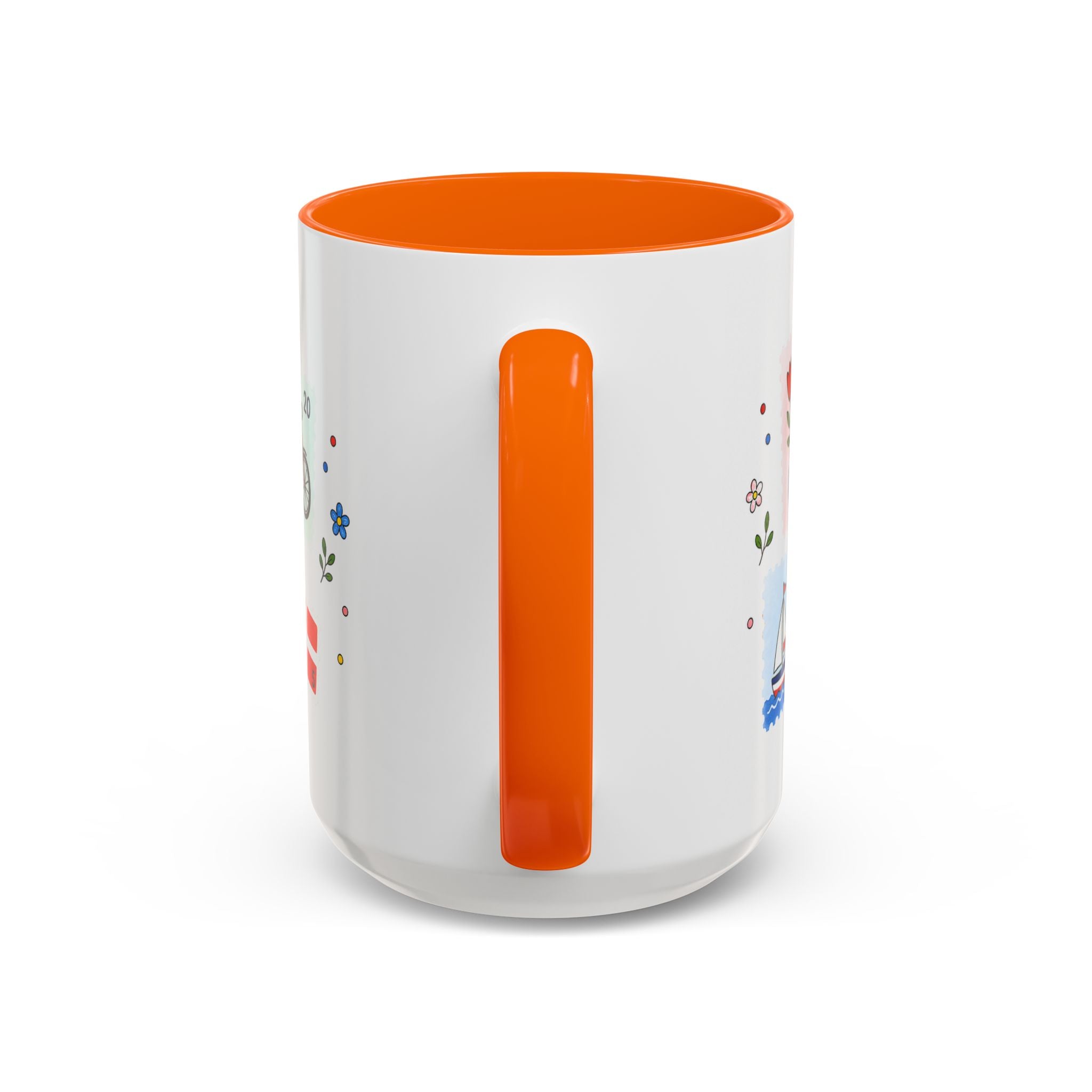 Copenhagen Coffee Mug | Postage Stamp Collage Mug | Travel Souvenir Accent Cup 11oz 15oz