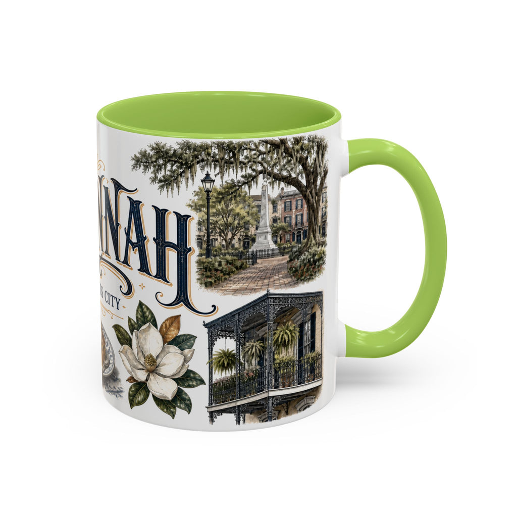 Savannah Coffee Mug | United States Travel Souvenir | Vintage Illustrated City Gift | 11 oz 15 oz Accent Mug