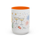 New Year Mug | Midnight Clock Toast Watercolor Celebration Gift | Accent Cup 11oz 15oz