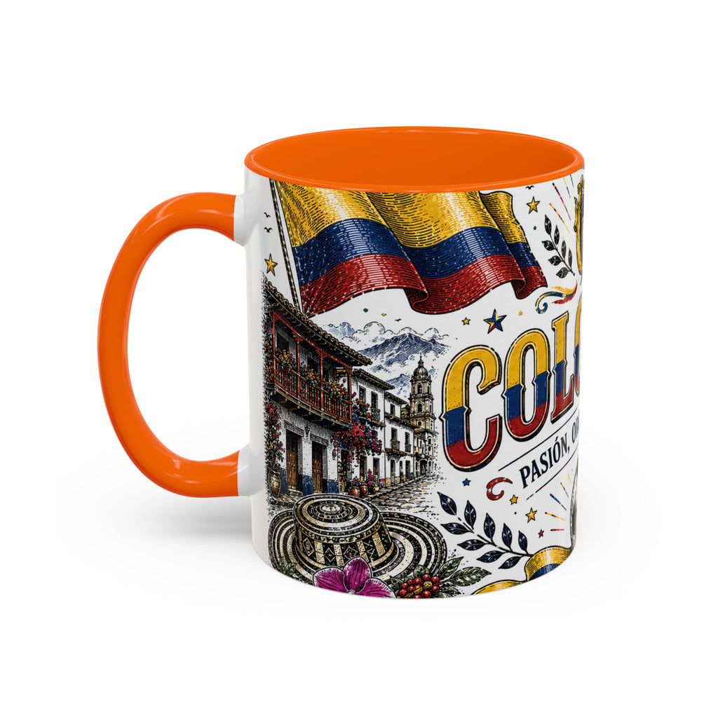 Colombia Soccer Coffee Mug | World Cup Fan Gift | Accent Color Ceramic 11oz 15oz Match Day Cup