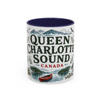 Queen Charlotte Sound Coffee Mug | Travel Destination Souvenir Gift | Accent Color Ceramic 11oz 15oz
