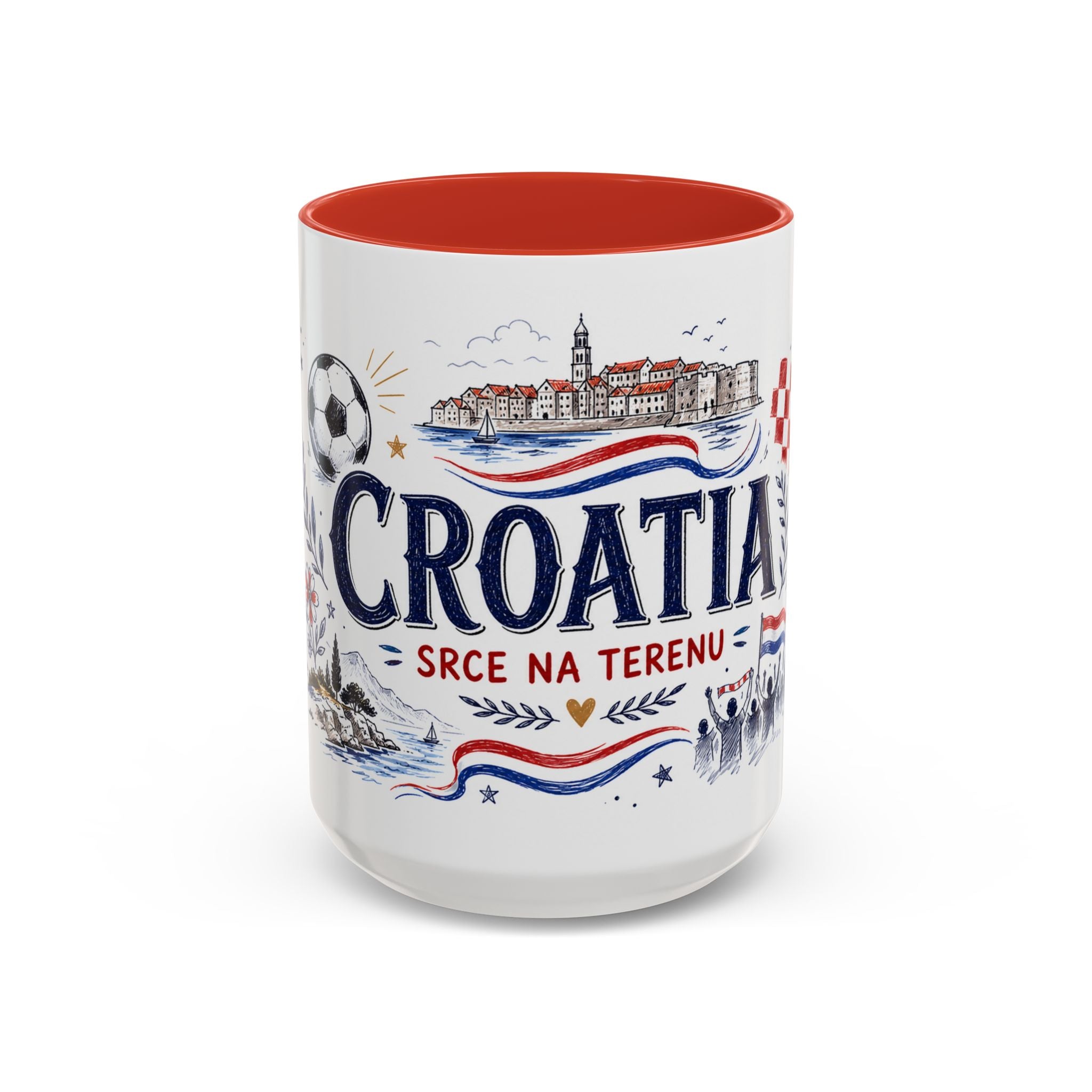 Croatia Soccer Coffee Mug | World Cup Fan Gift | Accent Color Ceramic 11oz 15oz Match Day Cup