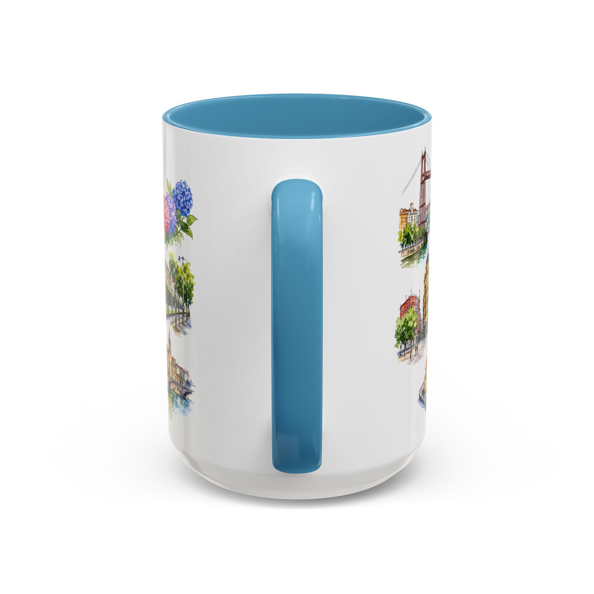 Bilbao Illustrated Travel Mug | City Souvenir Accent Coffee Mug | 11oz 15oz Ceramic Cup