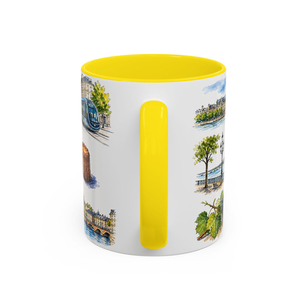 Bordeaux Illustrated Travel Mug | City Souvenir Accent Coffee Mug | 11oz 15oz Ceramic Cup