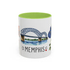 Memphis Illustrated Travel Mug | City Souvenir Accent Coffee Mug | 11oz 15oz Ceramic Cup