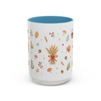 Thanksgiving Mug | Country Harvest Watercolor Gift | Pumpkin Scarecrow Accent Cup 11oz 15oz