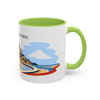 Mont Saint Michel Coffee Mug | Travel Destination Souvenir Gift | Accent Color Ceramic 11oz 15oz