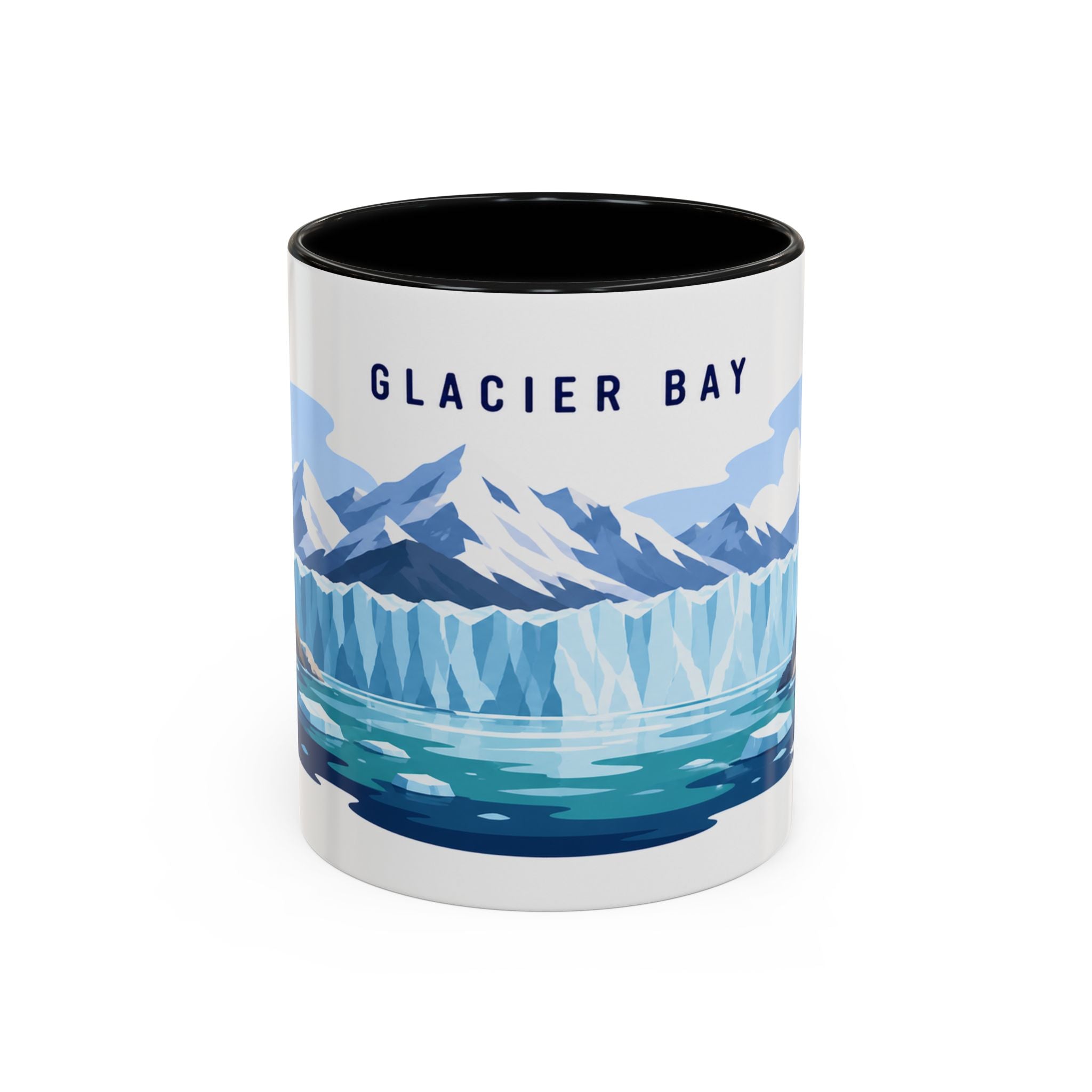 Glacier Bay National Park Coffee Mug | Solid Color Block Park Souvenir | 11oz 15oz Accent Mug