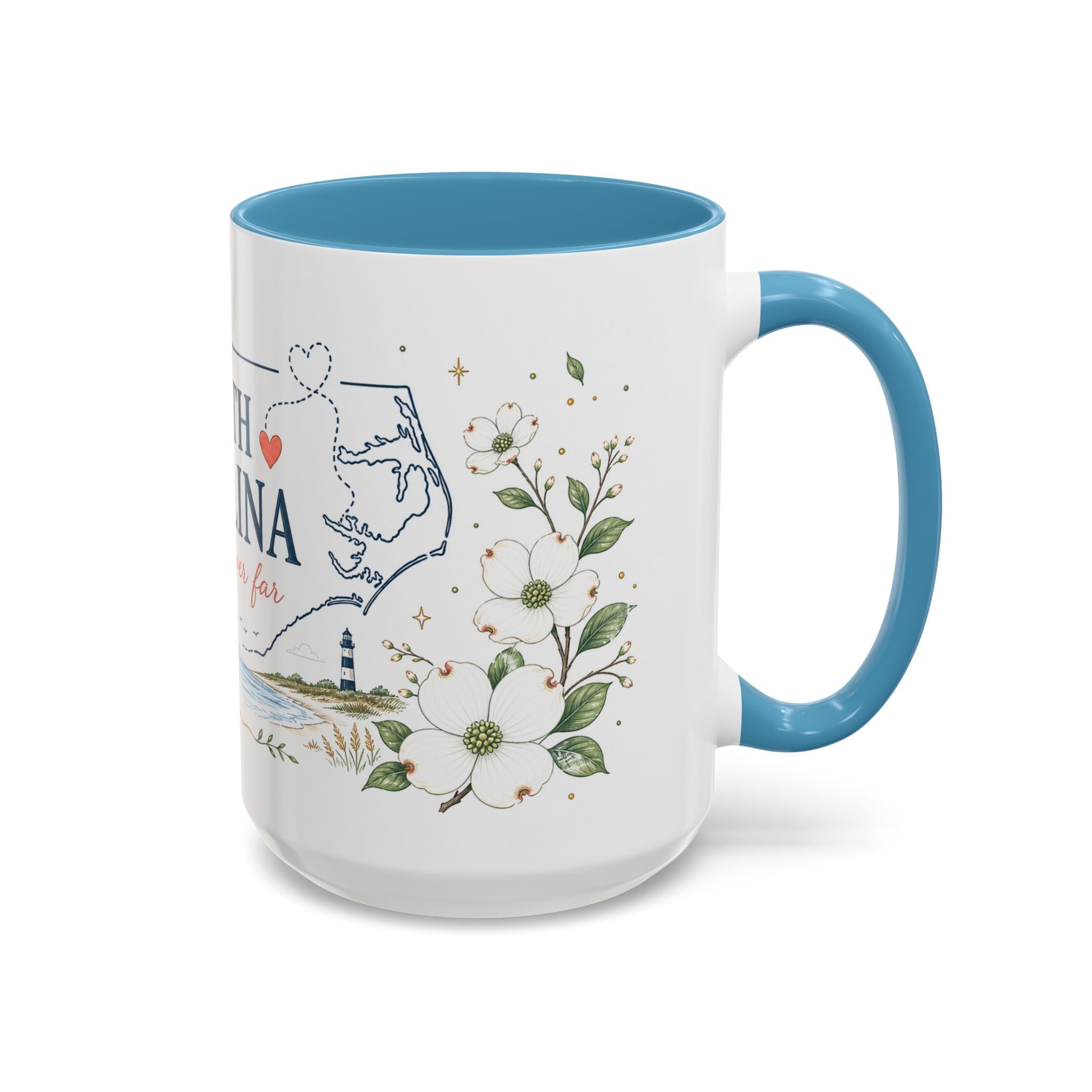 North Carolina State Map Mug | Moving Away, Homesick Gift | Botanical Accent Coffee Cup