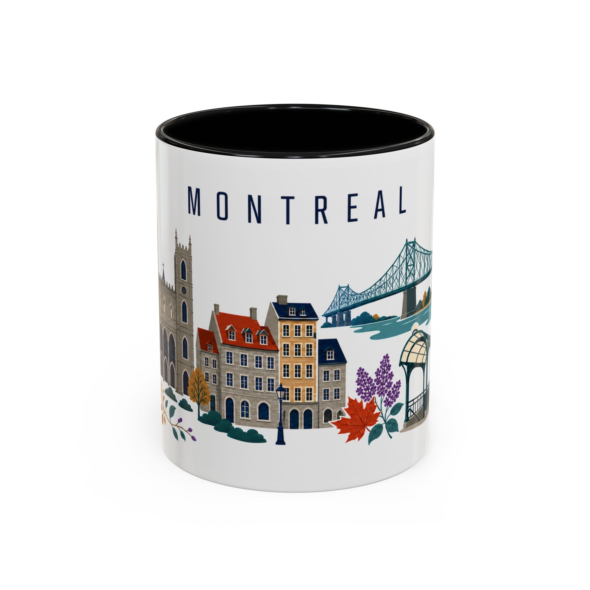 Montreal Coffee Mug | Canada Travel Souvenir | Porcelain Decal City Gift | 11oz 15oz Accent Mug