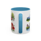Portland Illustrated Travel Mug | City Souvenir Accent Coffee Mug | 11oz 15oz Ceramic Cup