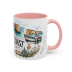 Algarve Coast Mug, Portugal Travel Souvenir, Bucket List Gift, Accent Ceramic Coffee Mug 11oz 15oz