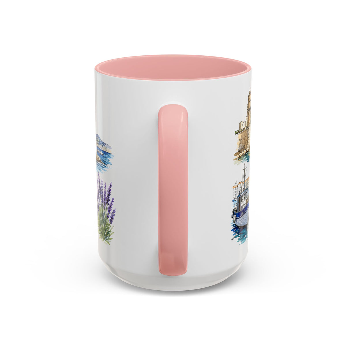 Marseille Illustrated Travel Mug | City Souvenir Accent Coffee Mug | 11oz 15oz Ceramic Cup