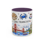 San Francisco Illustrated Travel Mug | City Souvenir Accent Coffee Mug | 11oz 15oz Ceramic Cup