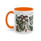 Bhutan Valleys Coffee Mug | Travel Destination Souvenir Gift | Accent Color Ceramic 11oz 15oz