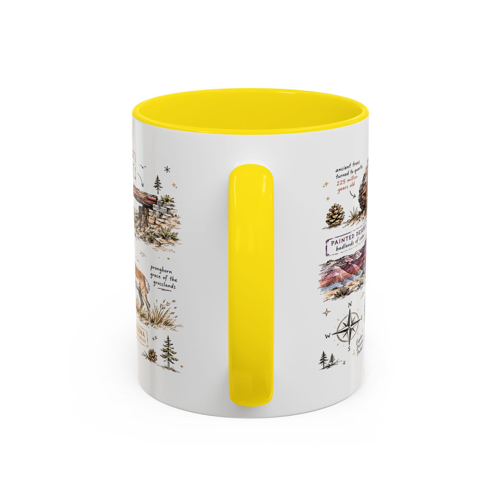 Petrified Forest National Park Coffee Mug | Arizona Painted Desert Fossil Gift | Accent Color Ceramic 11oz 15oz