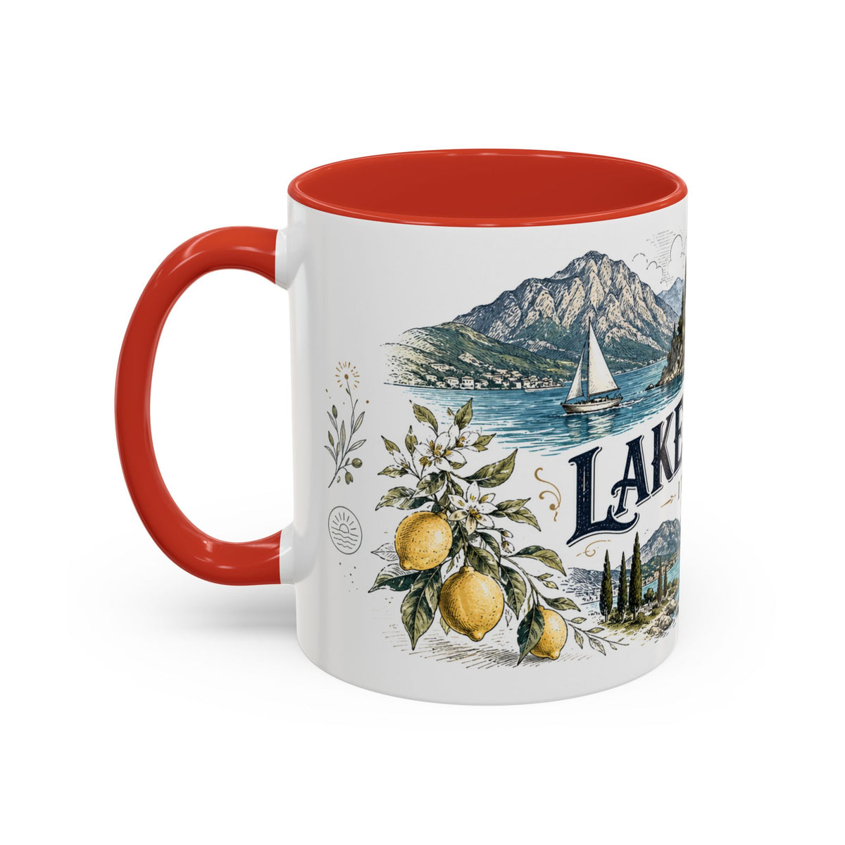 Lake Garda Mug, Italy Travel Souvenir, Bucket List Gift, Accent Ceramic Coffee Mug 11oz 15oz