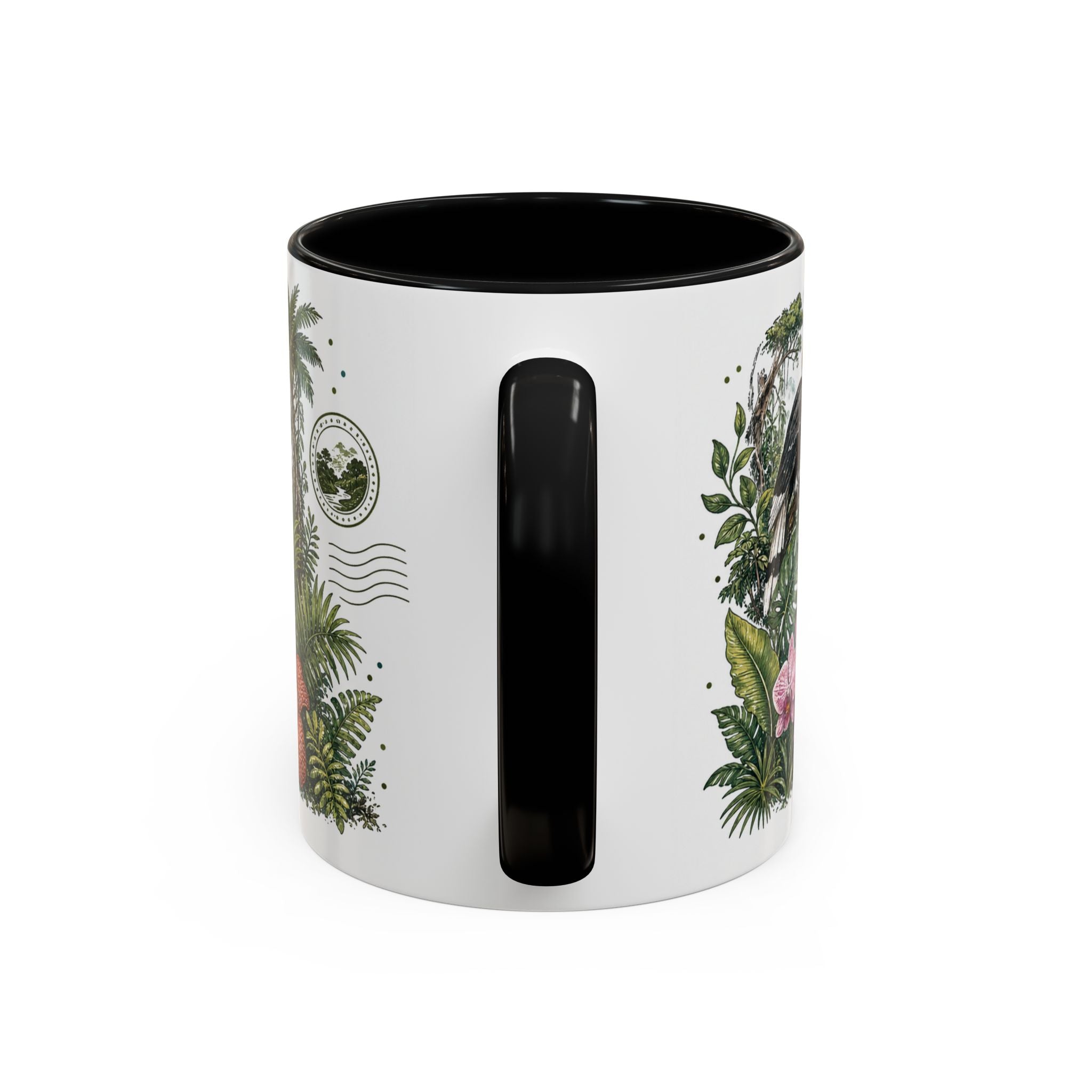 Borneo Rainforest Coffee Mug | Travel Destination Souvenir Gift | Accent Color Ceramic 11oz 15oz