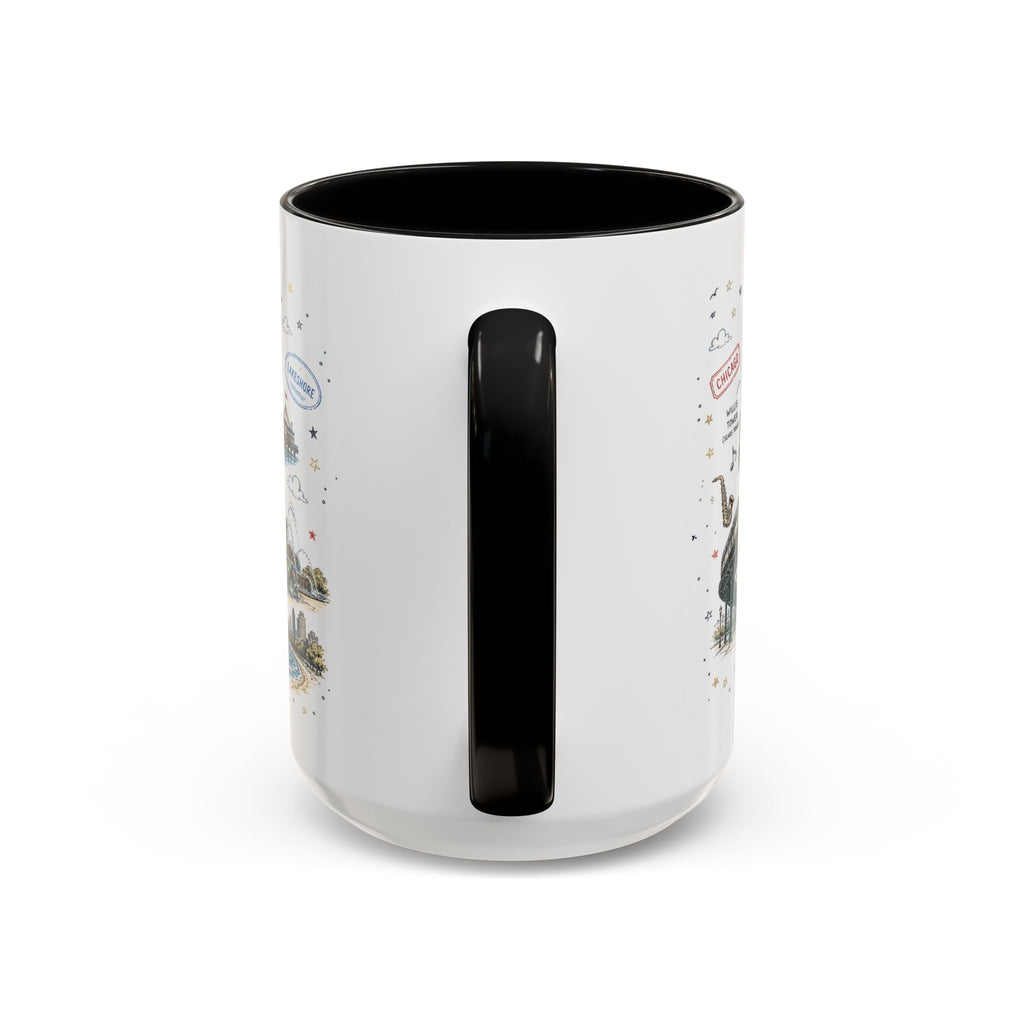Chicago Coffee Mug | Illinois Souvenir City Gift | Accent Color Ceramic 11oz 15oz