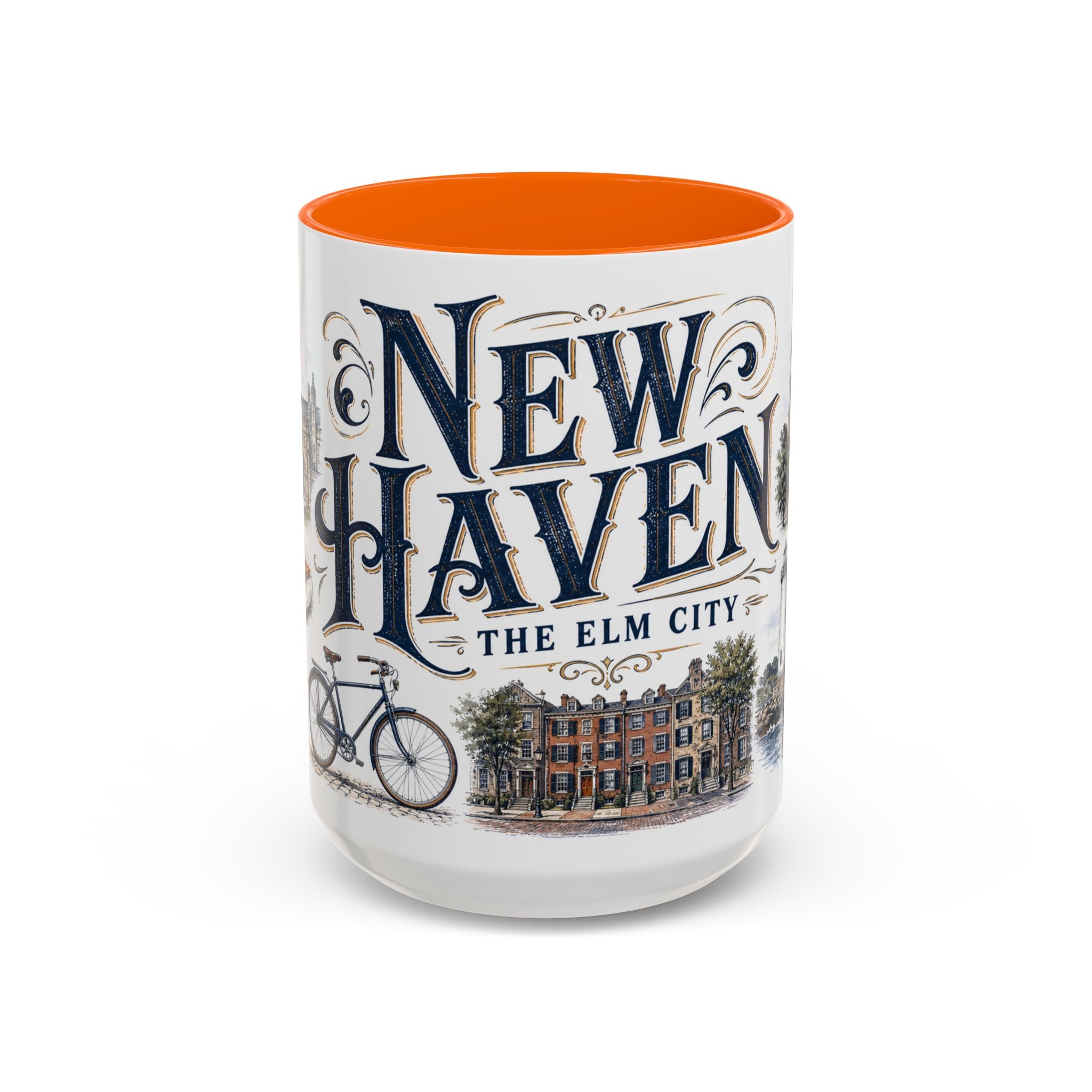 New Haven Coffee Mug | United States Travel Souvenir | Vintage Illustrated City Gift | 11 oz 15 oz Accent Mug