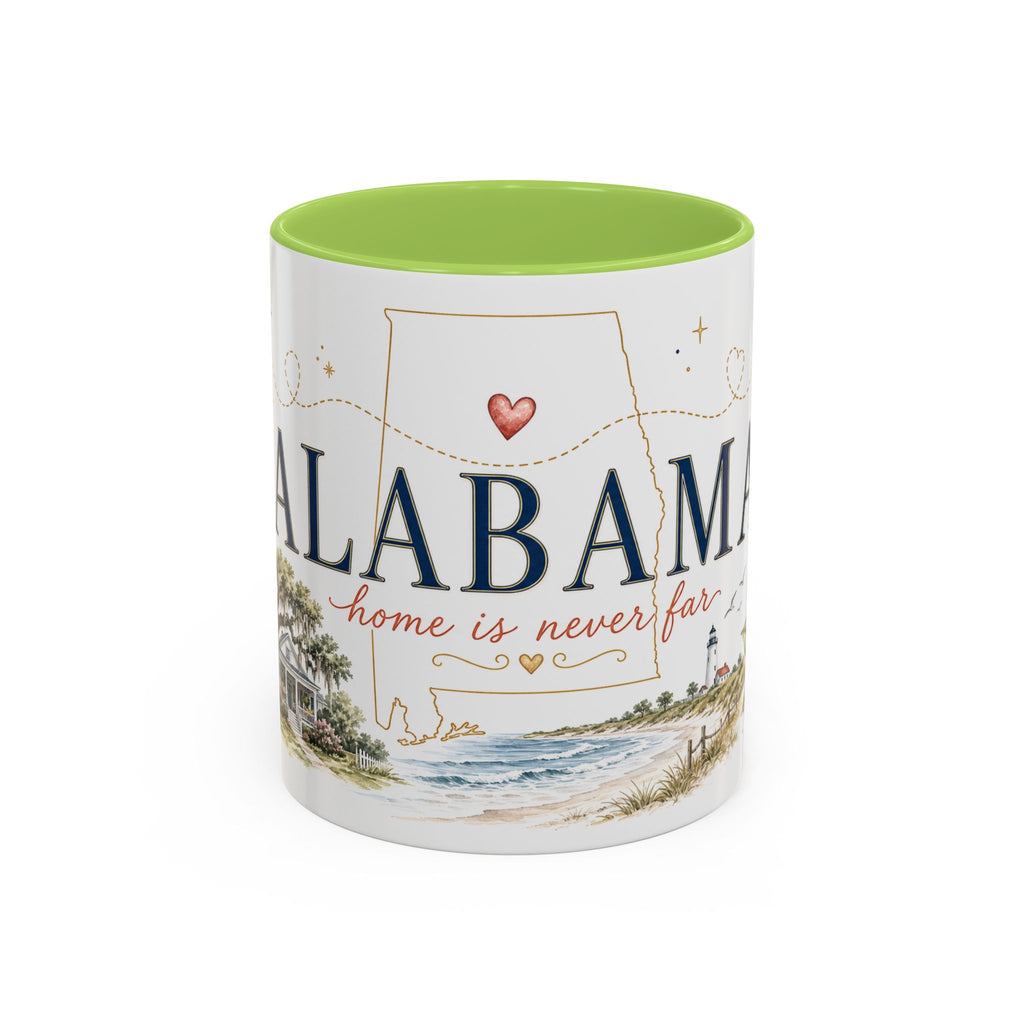 Alabama State Map Mug | Coastal Scenery, Botanical Accents, Homesick Gift