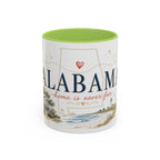 Alabama State Map Mug | Coastal Scenery, Botanical Accents, Homesick Gift