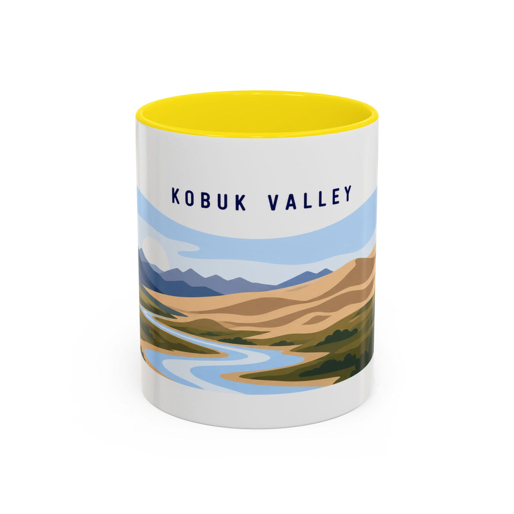 Kobuk Valley National Park Coffee Mug | Solid Color Block Park Souvenir | 11oz 15oz Accent Mug
