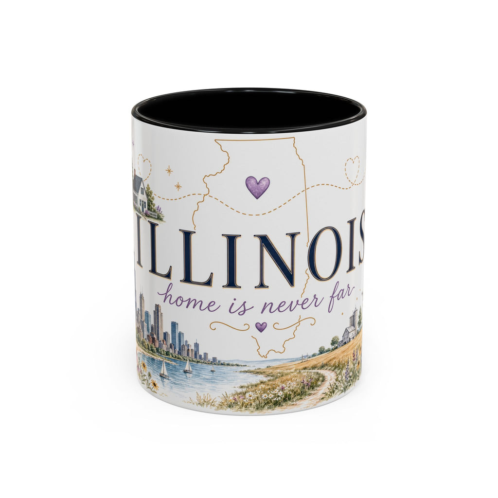 Illinois State Map Mug | Botanical Travel Sketch, Moving Away Gift (11oz 15oz)