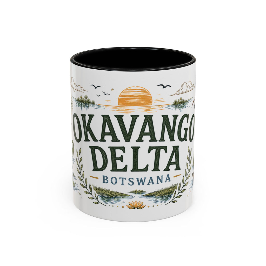 Okavango Delta Coffee Mug | Travel Destination Souvenir Gift | Accent Color Ceramic 11oz 15oz