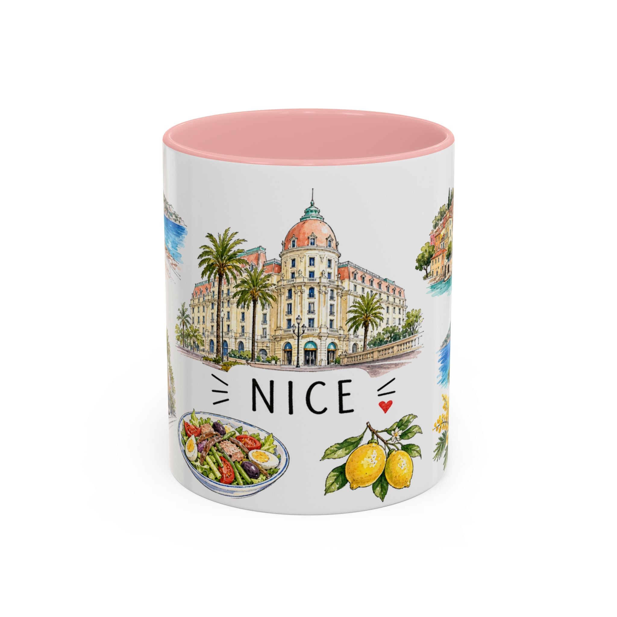 Nice Illustrated Travel Mug | City Souvenir Accent Coffee Mug | 11oz 15oz Ceramic Cup