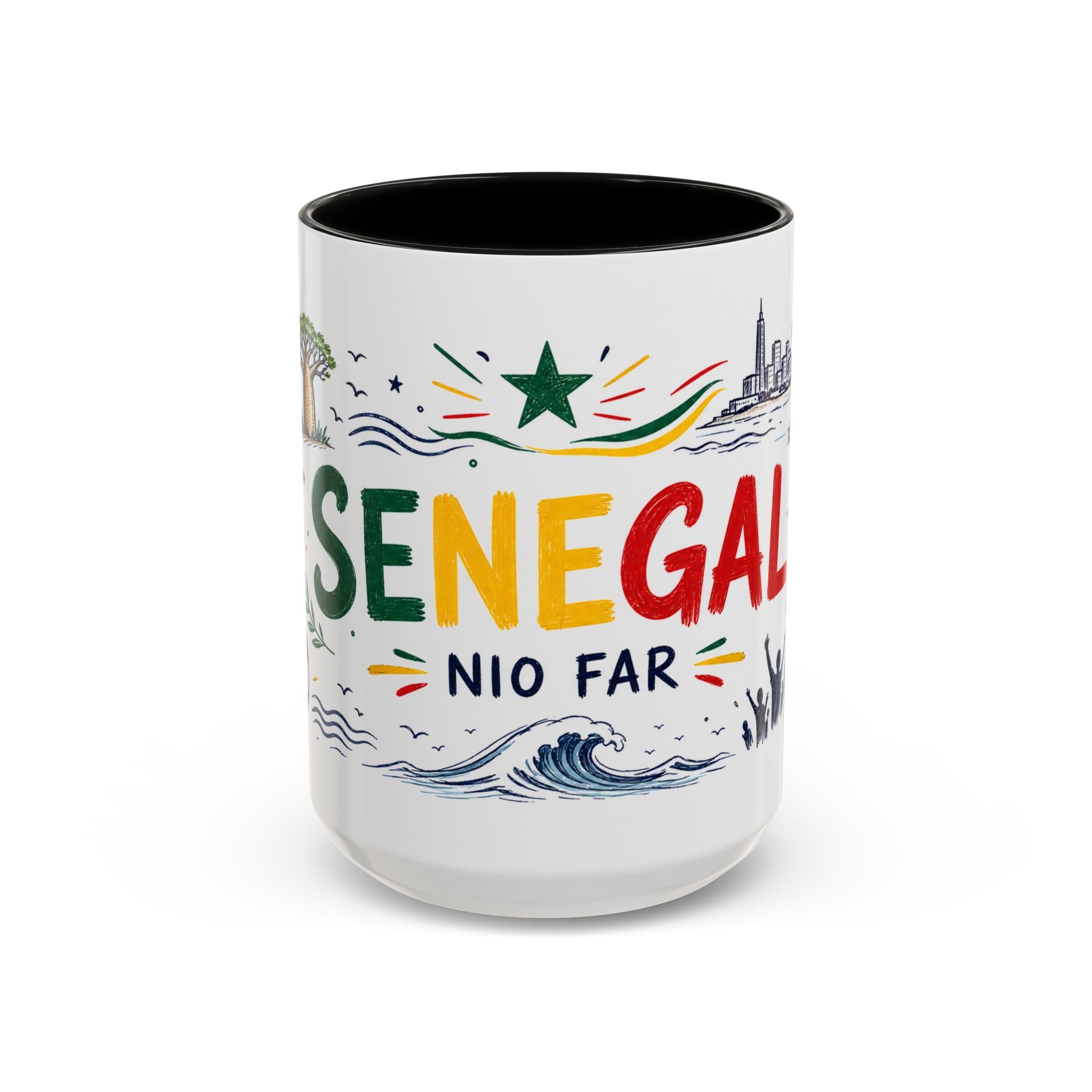 Senegal Soccer Coffee Mug | World Cup Fan Gift | Accent Color Ceramic 11oz 15oz Match Day Cup