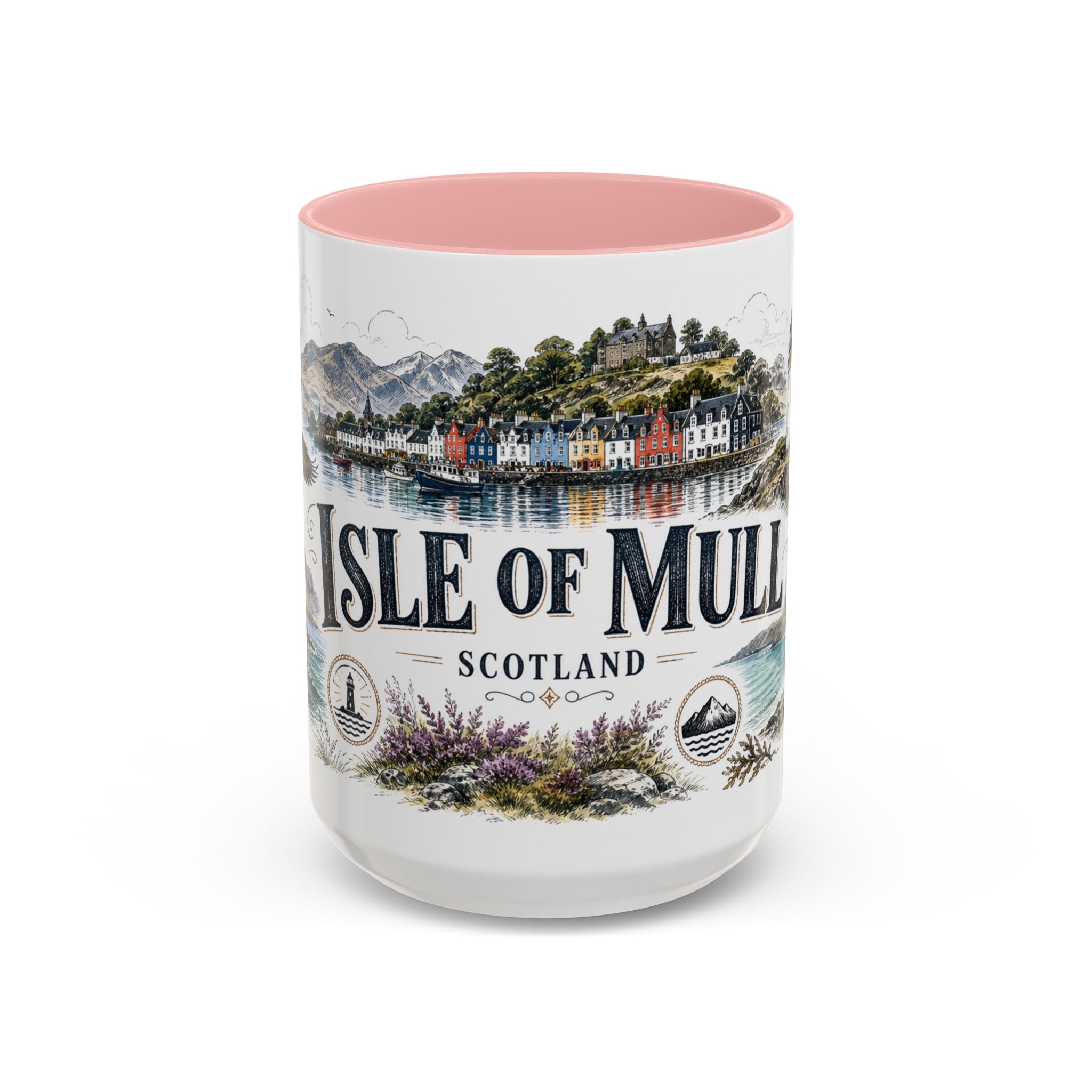 Isle of Mull Mug, Scotland Travel Souvenir, Bucket List Gift, Accent Ceramic Coffee Mug 11oz 15oz