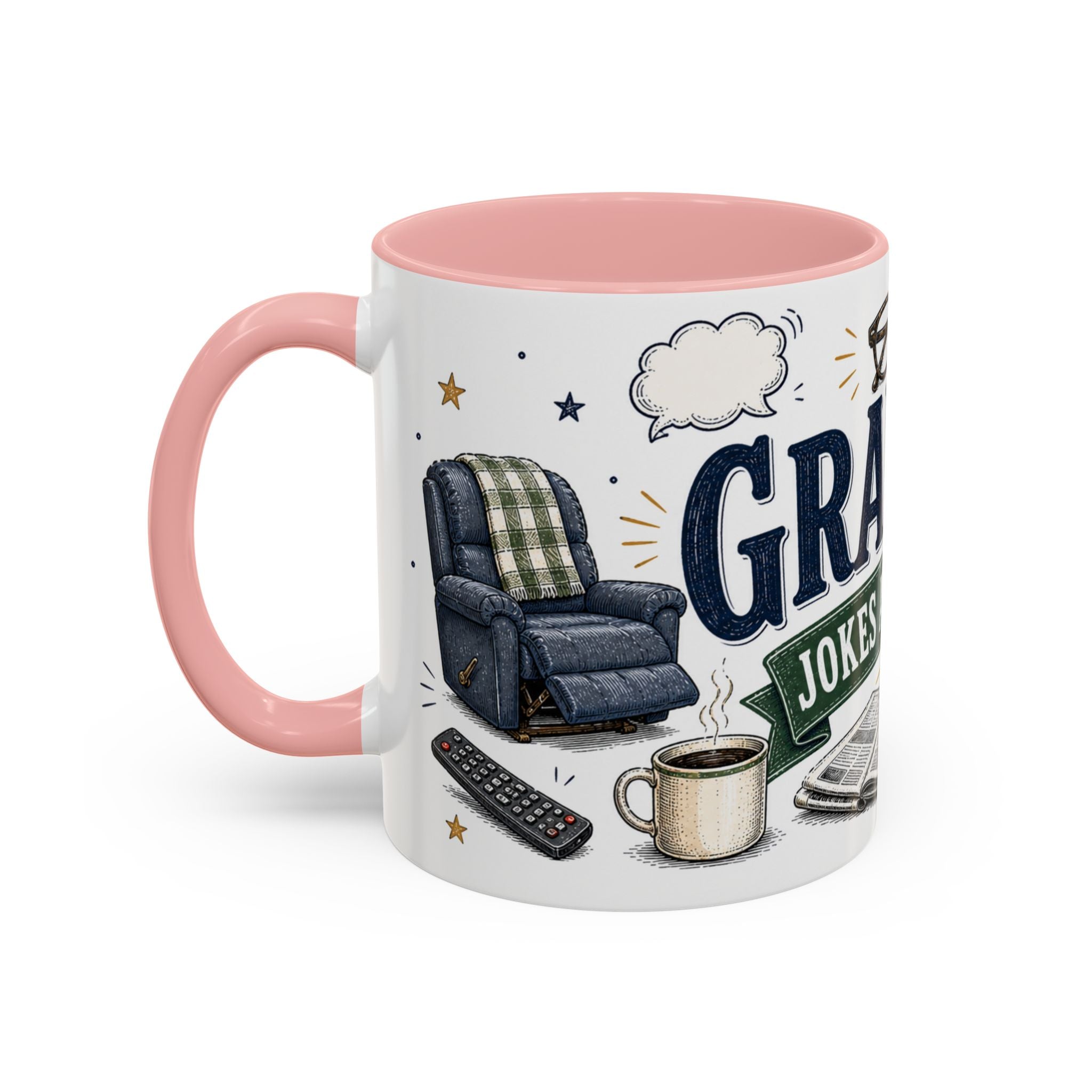 Grandpa's Jokes Are Legendary Coffee Mug | Funny Gift From Grandkids | Accent Ceramic 11oz 15oz