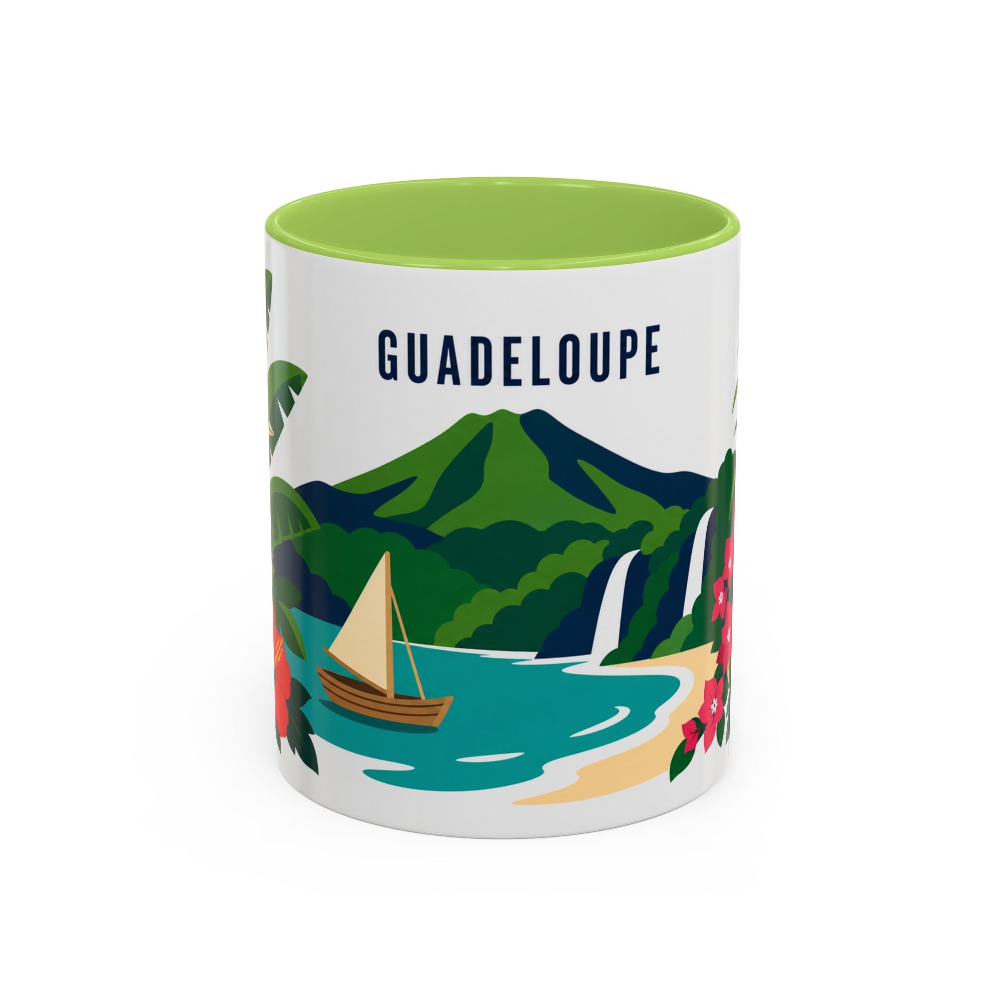 Guadeloupe Coffee Mug | Travel Souvenir Accent Mug | Country Gift Ceramic Cup 11oz 15oz