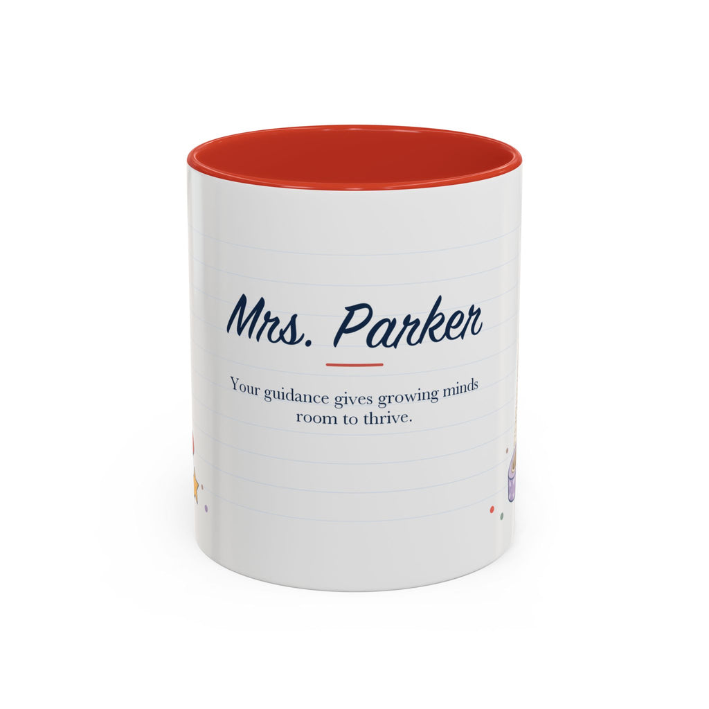 Personalized Teacher Mug | Custom Name Notebook Coffee Cup | Back to School Gift 11oz 15oz