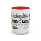 Hong Kong Coffee Mug | Asia Souvenir Travel Gift | Accent Color Ceramic 11oz 15oz