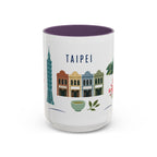 Taipei Coffee Mug | Taiwan Travel Souvenir | Porcelain Decal City Gift | 11oz 15oz Accent Mug