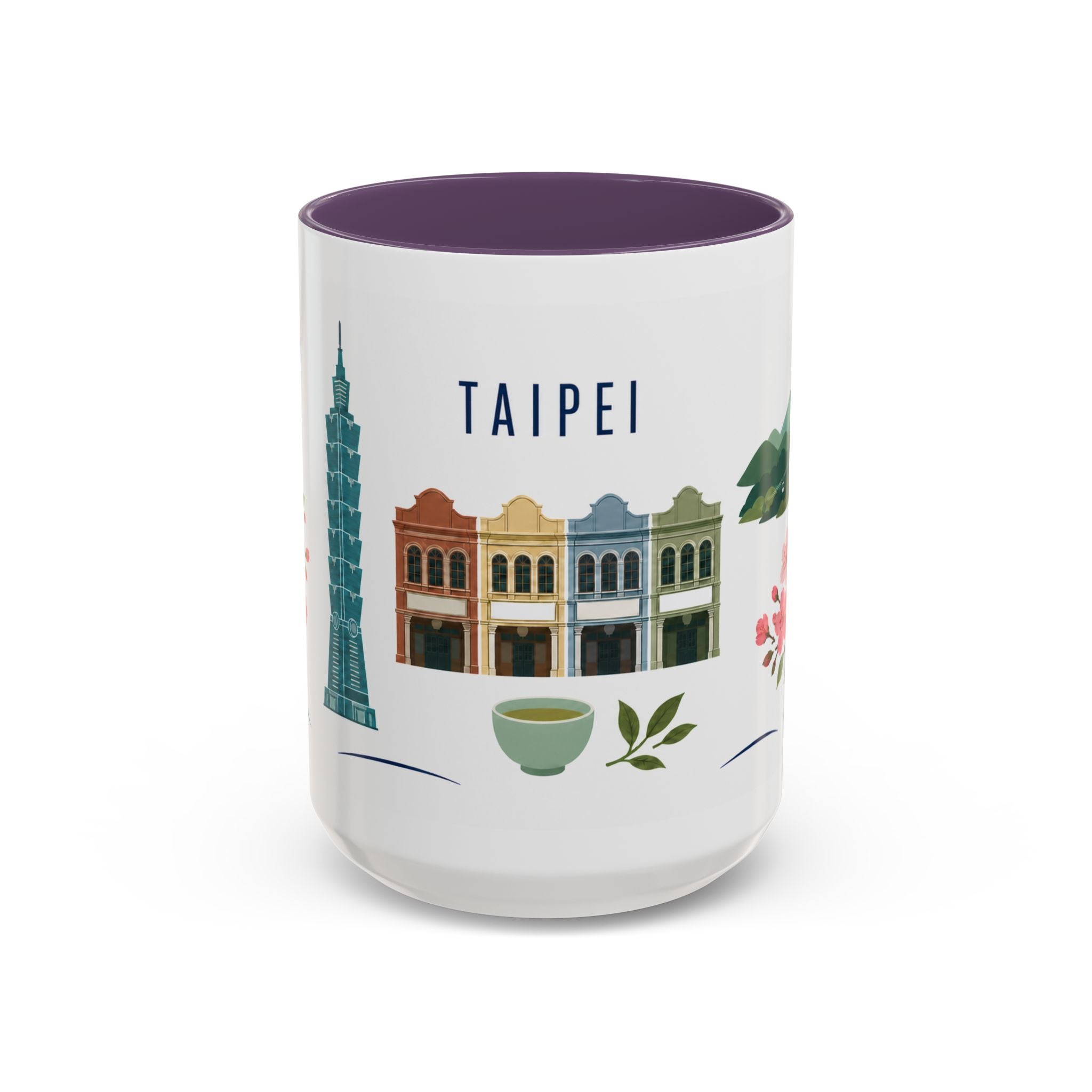 Taipei Coffee Mug | Taiwan Travel Souvenir | Porcelain Decal City Gift | 11oz 15oz Accent Mug