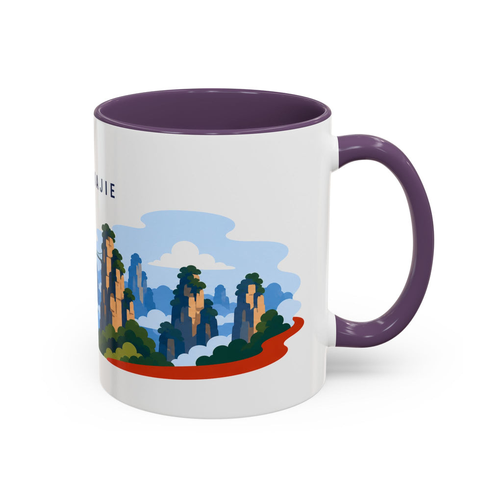 Zhangjiajie Coffee Mug | Travel Destination Souvenir Gift | Accent Color Ceramic 11oz 15oz