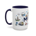Mumbai Coffee Mug | India Souvenir Travel Gift | Accent Color Ceramic 11oz 15oz
