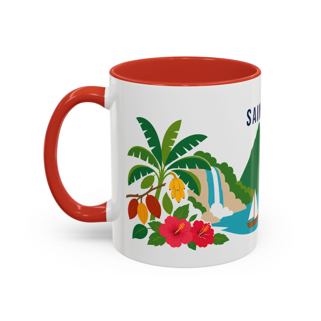 Saint Lucia Coffee Mug | Travel Souvenir Accent Mug | Country Gift Ceramic Cup 11oz 15oz