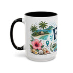 Fiji Coffee Mug | Travel Destination Souvenir Gift | Accent Color Ceramic 11oz 15oz